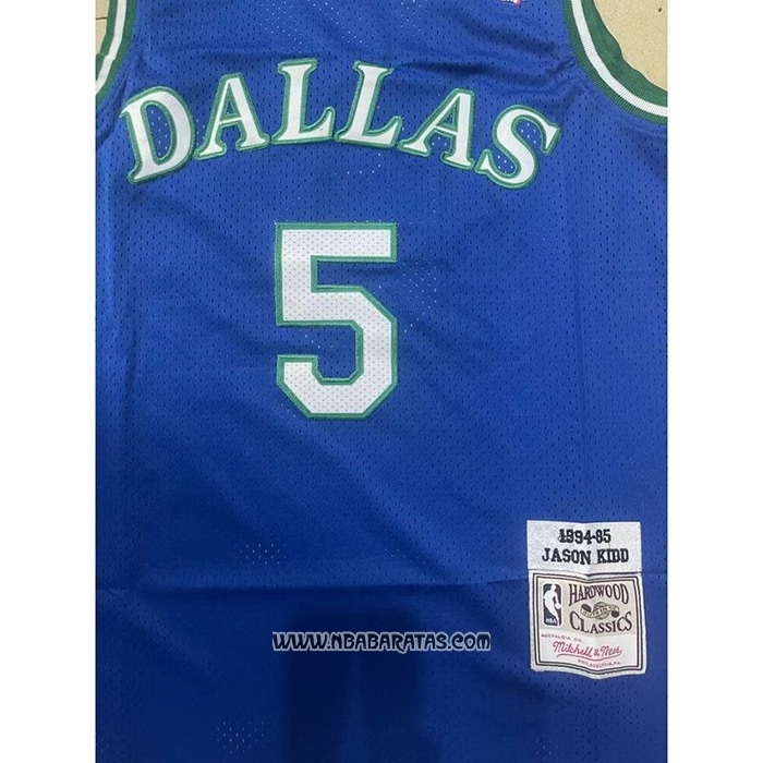 Camiseta Dallas Mavericks Jason Kidd #5 Mitchell & Ness 1994-95 Azul